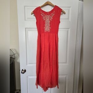 Free People "Meadows" Embroidered Dress, S
